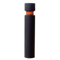 H/D Fixed Steel Core Bollards,  1000mm high with Black Sleeves Straight Sided