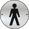 Ladies Graphic Door Disc - 1.5mm thick Satin Anodised Aluminium - 75mm Diameter