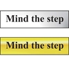 Mind The Step Sign - Polished Gold Effect (200 x 50mm)