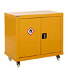 Mobile Acid and Alkali Storage Cabinet 840h x 900w x 460d 2 door 1 shelf - white