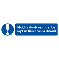 Mobile Devices Must Be Kept In This Compartment Sign,  Twin Packs