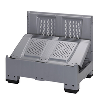 Plastic collapsible pallet box - ventilated sides