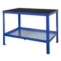 Rubber Topped Heavy-Duty Workbench with Cupboard & Bottom Shelf - 1000kg UDL - 840 x 1800 x 900mm