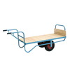 Single Handle Flatbed Balance Trolley - Pneumatic Tyres,  762W x 1660D