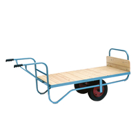 Single Handle Flatbed Balance Trolley - Rubber Tyres,  762W x 1660D