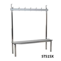 Single Sided Aqua Solo Changing Room Bench With Laminate Seat - 1.5m