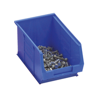 Small Polypropylene Open-Front Part Bins - 375 x 420 x 182mm - Blue - Pack of 5