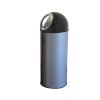 Torpedo Push Top 40L Bin - Colour Coated with Stainless Steel Push Flap - 660 x 310mm