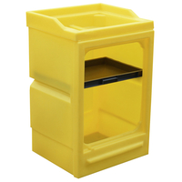 Yellow Polyethylene Open-Front Storage Cabinet with Absorbent Roll Dispenser