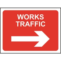 Zintec 600x450mm Works Traffic Right Road Sign (no frame)