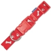 Ancol Nylon Reflective Dog Collar Paw N Bone Red 20 - 30cm