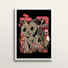 Catzilla - Art Print (in large A2 white frame)