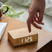 Flip Click Clock - Black Wood Effect