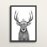 Lets Go Outside BW - Art Print (in medium A3 black frame)