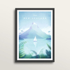 New Zealand - Art Print (in large A2 black frame)