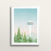 Seattle - Art Print (in medium A3 white frame)