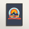 Ski On - Art Print (in medium A3 black frame)