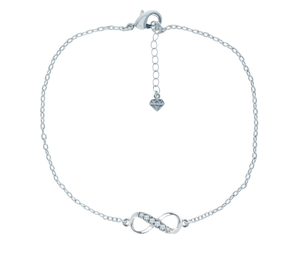 Infinity Anklet,  Made with Swarovski Elements