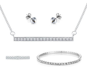 Pavé Set (Medium) with Elizabeth Bracelet,  Made with Swarovski Elements