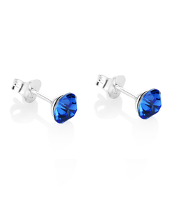 Sapphire Stud Earrings,  Made with Swarovski Elements