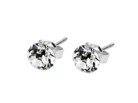 Solo Stud Earrings,  White Gold Plated and Made with Swarovski Elements