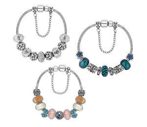 Treasure Bracelet Set in Clear,  Blue and Multi
