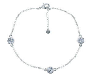 Trio Anklet,  Made with Swarovski Elements