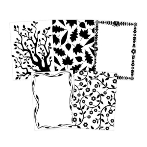 4.23" x 5.75" Embossing Folder Bundle 2 - Leafy Vine Border,  Flowers and Vines,  Floral Border,  Leaves Assorted Pattern and Branches With Leaves