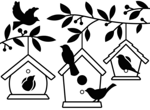 4.25" x 5.75" Embossing Folder - Birdhouses in Tree