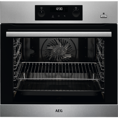 AEG BPS355020M SteamBake
Pyrolytic,  Stainless fascia, 
Multifunction oven with rotary
controls,  Tou