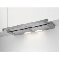 AEG DPB3932S 90cm Silver Pull Out Hood,  Mechanical Push Buttons,  3 Speeds,  LED Lighting,  Charcoal