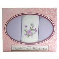 ladies cotton handkerchiefs x 3 Lilac