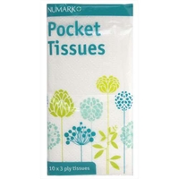 Numark Pocket Tissues 3 ply 10 Packs