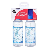 Tommee Tippee Essentials 2 Decorated Bottles 3m+ Blue