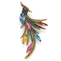 Bird of Paradise Crystal Brooch