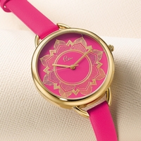 Have a Good Time Fuchsia Leather Watch