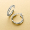 Side by Side Silver Earrings