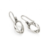 Silver Oval Twist Earrings