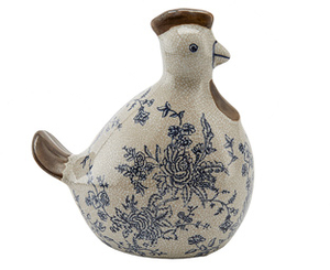Crackle Glaze Chicken Ornament,  Tall