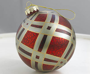 Tartan Baubles (Buy two get one FREE),  Red