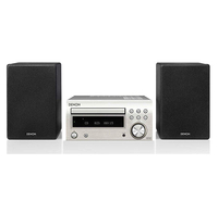 Denon RCDM41 Receiver Silver with SCN10 Speakers Black Bundle