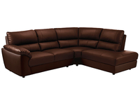 Cambridge Left Hand Facing Corner Sofa in Dark Tan Leather