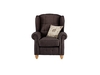 Chesterton Wing Chair in Riding Fabric - Chocolate