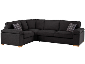 Dakota Corner Sofa Left Hand - Mac Charcoal with Rustic Oak Feet