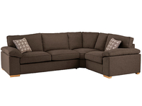 Dakota Corner Sofa Right Hand - Mac Taupe with Rustic Oak Feet