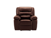 Devon Armchair with Manual Recliner - Dark Tan Leather