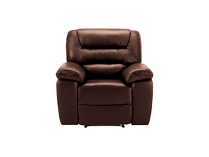 Devon Armchair with Manual Recliner - Dark Tan Leather