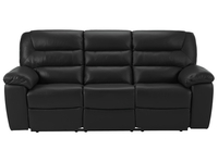 Devon Large Electric Sofa with 2 Recliners - Black Leather