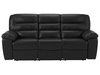 Devon Large Manual Sofa with 2 Recliners - Black Leather