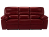 Devon Large Manual Sofa with 2 Recliners - Burgundy Leather